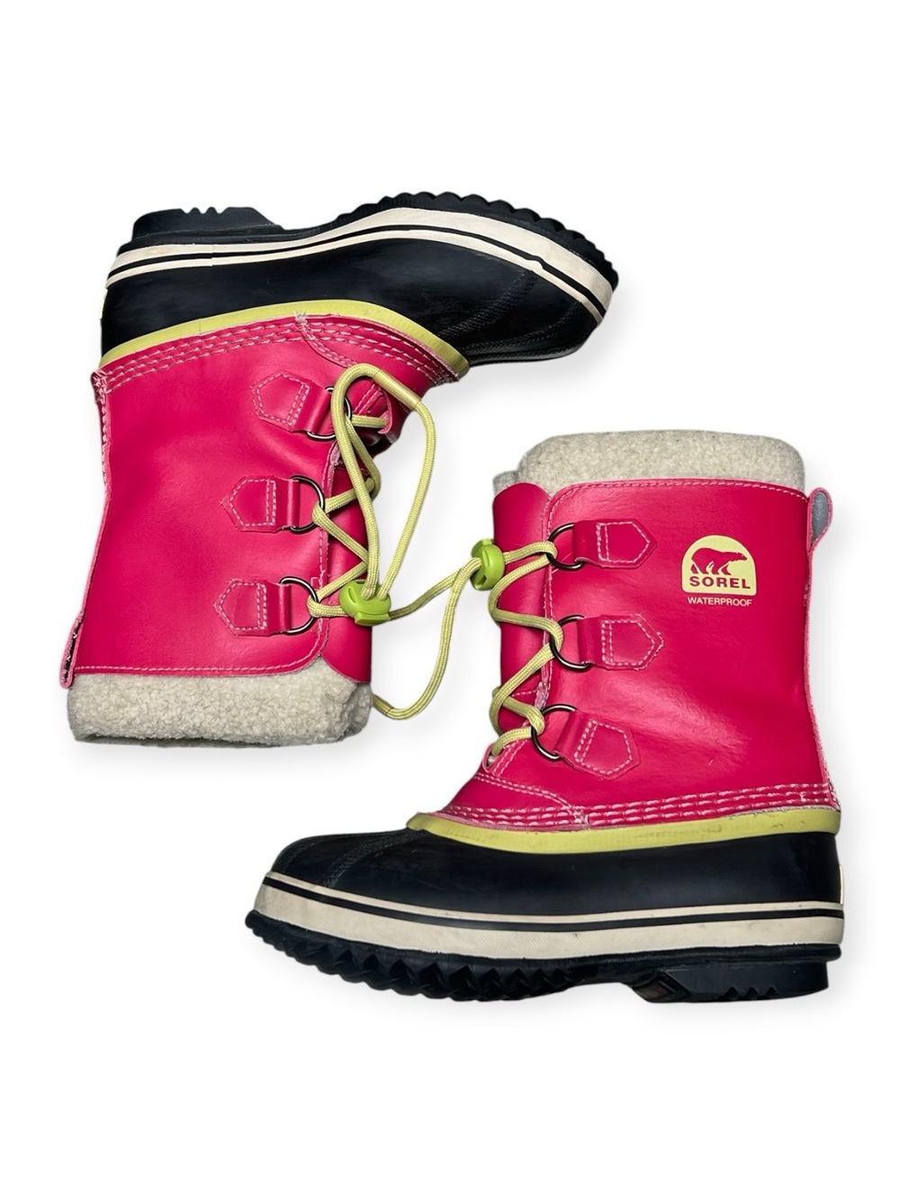 Sorel girls Yoot pac pink green black waterproof winter snow boots - Picture 9 of 11